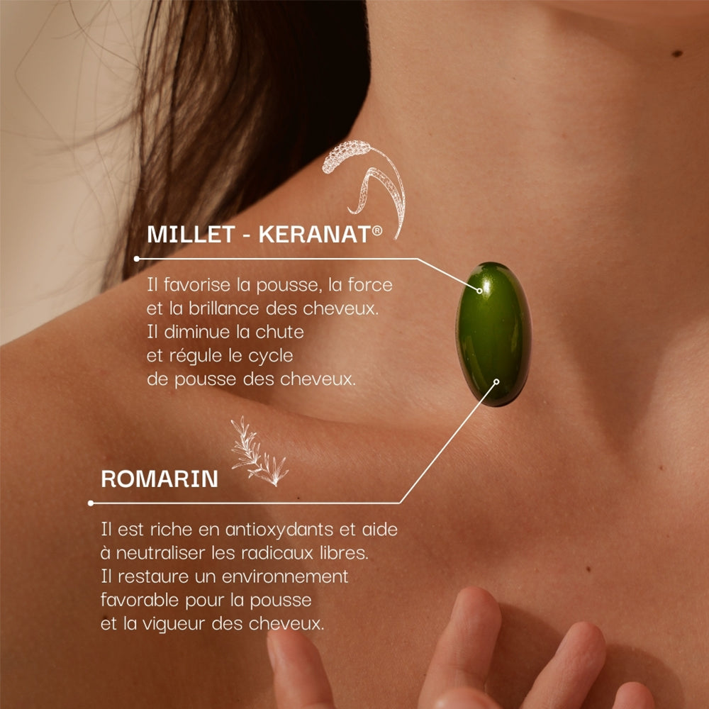 Ingrédients et bienfaits du complément alimentaires Cheveux et Ongles Expert (Millet - Keranat / Romarin)