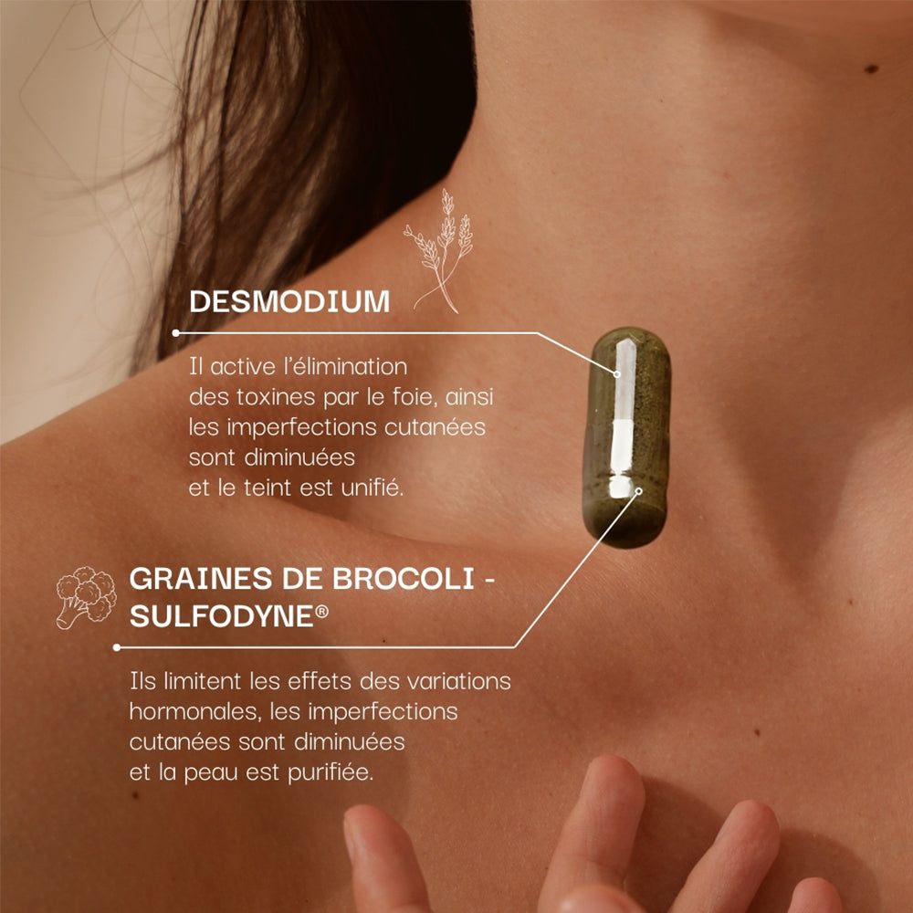 Ingrédients et bienfaits du complément alimentaires Détox Beauté (Desmodium / Graines de brocoli - Sulfodyne)